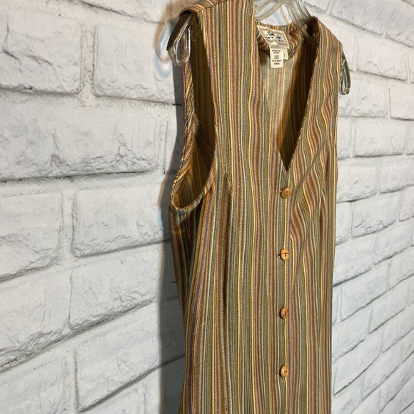 Vintage Tristan & Iseut Linen Long Summer button Dress Made in Canada 9(4-6) - Picture 5 of 9